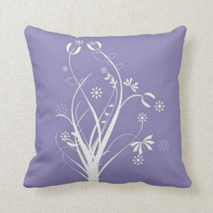 Almofada Rolos com as flores na terra roxa -