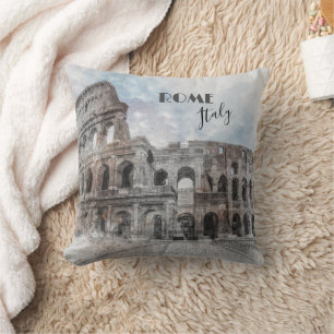 Almofada Roma Itália Colosseum Viagem Art Vintage
