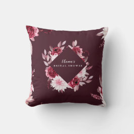 Almofada Romance de Outono Moldura Dourada Churrasco Floral