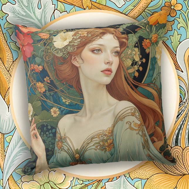 Almofada 	Romantic Art Nouveau Home Accent (Criador carregado)