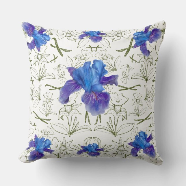 Almofada Romantic flowers in English cottage garden (Frente)