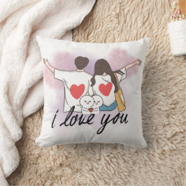 Almofada Romantic “I Love You” Couple Throw Pillow