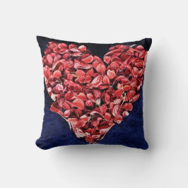 Almofada Romantic Love Rose Petal Red Heart
