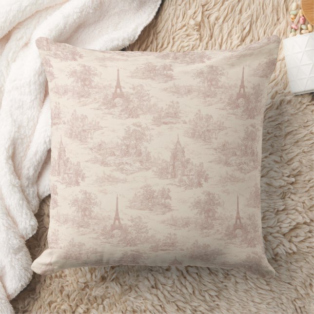 Almofada Romantic Pink French Toile Countryside Pattern (1) (Cobertor)