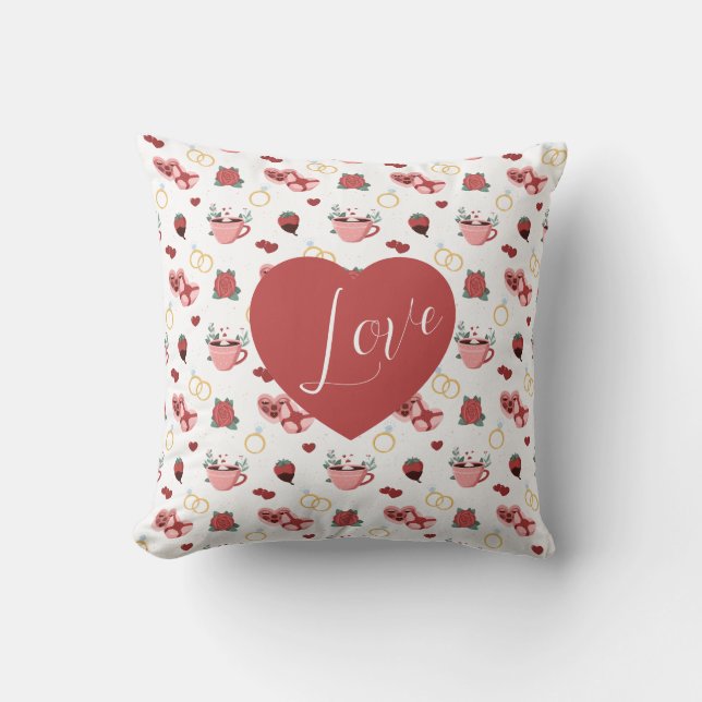 Almofada Romantic Valentine’s Day Throw Pillow (Frente)