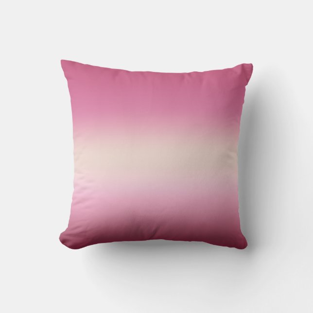 Almofada Romântica Cor de Rosa e Bonito Sombreado de Creme  (Frente)
