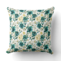 Romântica Creme Verde-Teal Rosa Floral