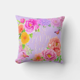 Almofada Romântica Púrpura do Jardim de Peônias Melhor Mãe