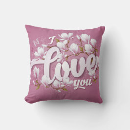 Almofada Romântica Rosa e Magnésia Branca Floral