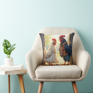 Almofada Rooster e Hen Humor