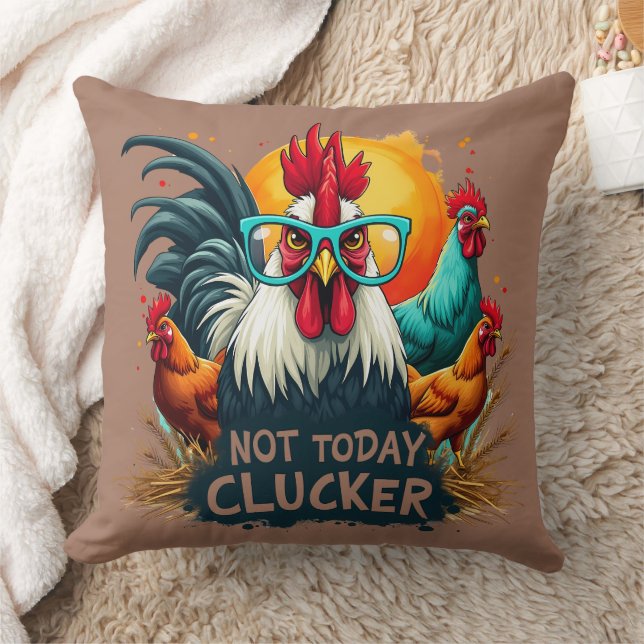 Almofada Rooster Engraçado "Não Hoje Enganador" Fazenda Art (Cobertor)