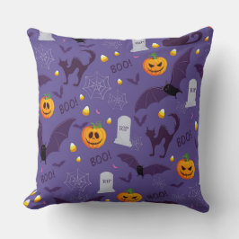 ALMOFADA ROPAS COM TOMBSTONES ORANGE PUMPKINS BATS
