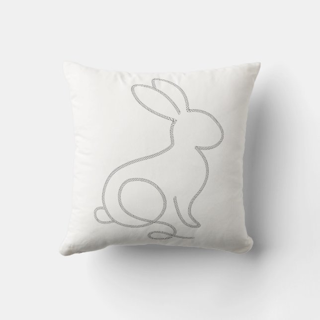 Almofada Rope Bunny Rabbit Minimamente Design moderno (Verso)
