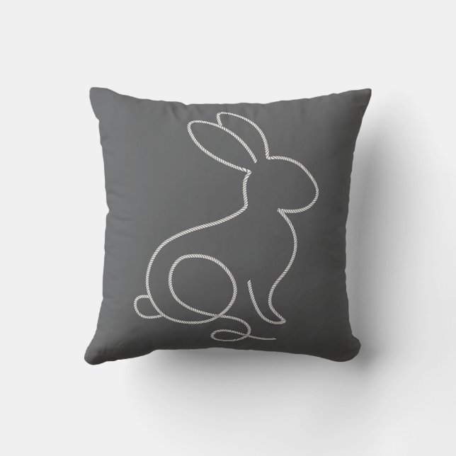 Almofada Rope Bunny Rabbit Minimamente Design moderno (Verso)