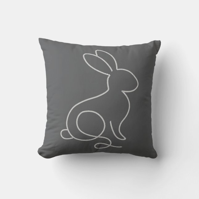 Almofada Rope Bunny Rabbit Minimamente Design moderno (Frente)