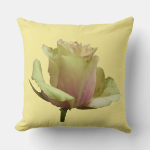 Almofada Rosa amarelo em Cust. Travesseiro decorativo da
