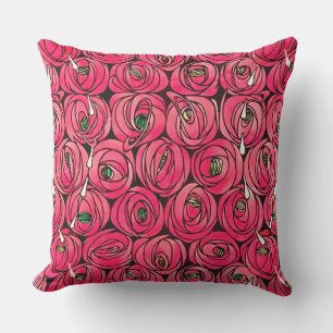 Almofada Rosa Art Nouveau Rennie Macintosh Graphic