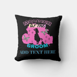 Almofada Rosa Azul e Preto Mãe do Noivo Mamãe Maminha