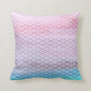 Almofada Rosa/Azul/Teto/Qualquer Cor Água Seigaiha