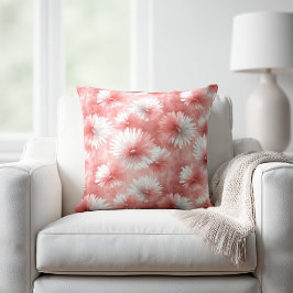 Almofada Rosa Bege e Floral Branco