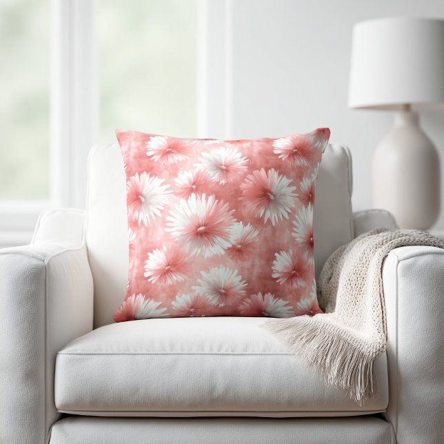 Almofada Rosa Bege e Floral Branco (Criador carregado)