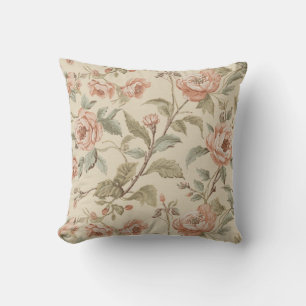 Almofada Rosa Bege Sage Verde Floral Shabby Chic