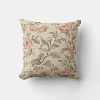 Almofada Rosa Bege Sage Verde Floral Shabby Chic