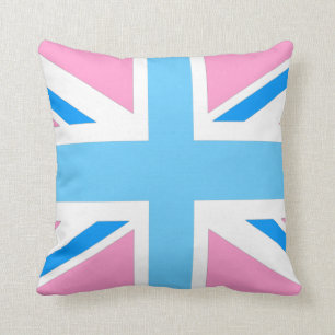 Almofada rosa britânico da bandeira e travesseiro