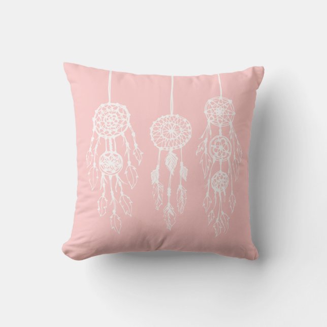 Almofada Rosa claro Bohemian Dreamcatchers (Frente)
