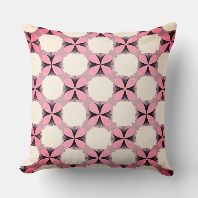 Almofada Rosa claro Quatro Petais Flor (Frente)