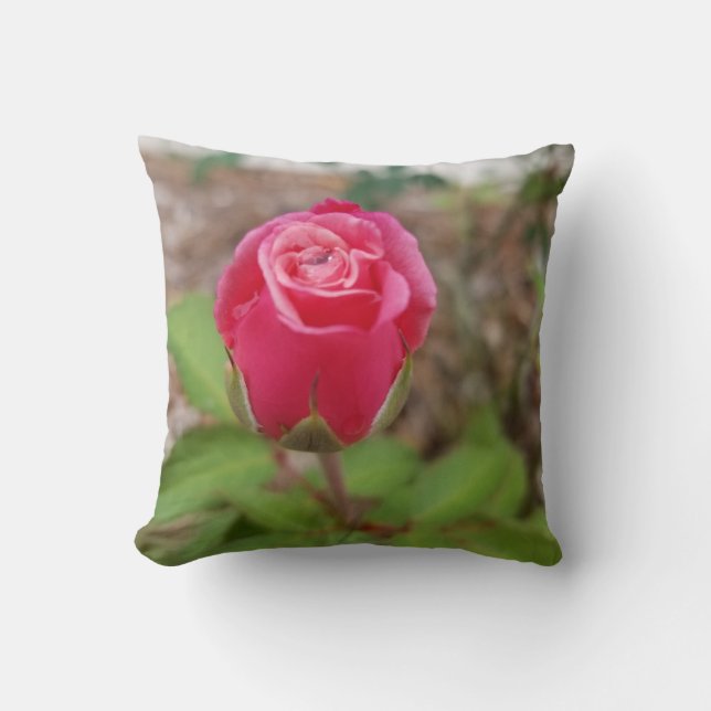 Almofada Rosa com Gota de Orvalho (Frente)
