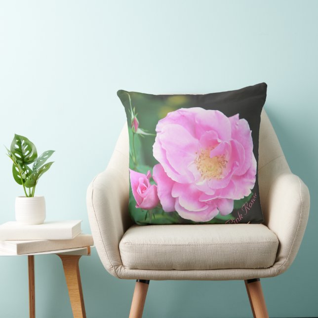 Almofada Rosa Cor-de-Rosa Floral (Cadeira)