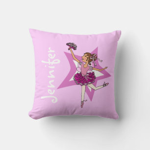 Almofada Rosa da bailarina - meninas "seu" travesseiro
