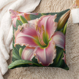 Almofada Rosa Daylily Floral
