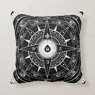 Almofada Rosa de compasso - travesseiro decorativo quadrado