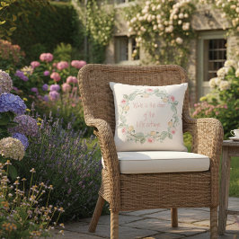 Almofada Rosa de Cottage Wreath Irish Verse