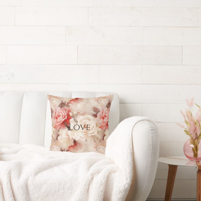 Almofada Rosa de Creme Rosa bonito (Sofá)