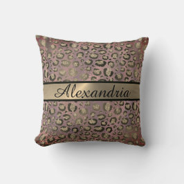 Almofada Rosa de  de brilho personalizado pelo leopardo Dou