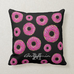 Almofada Rosa delicioso suculento rosquinha polvilhada