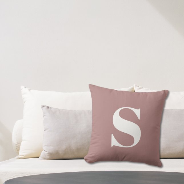 Almofada Rosa do Deserto, Monograma Inicial, Travesseiro Ex (Desert Rose Initial Monogrammed Outdoor Pillow
)