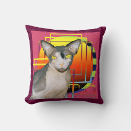Almofada Rosa do gato do gatinho da esfinge do travesseiro