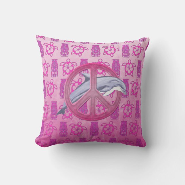 Almofada Rosa Dolphin Peace (Frente)