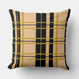 Almofada Rosa Dourada xadrez com de preto-e-riscado
