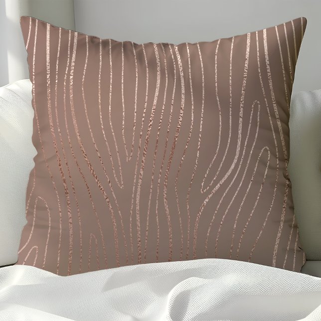 Almofada Rosa Dourado Grão de Madeira Abstrato Luxo Glamour (Criador carregado)