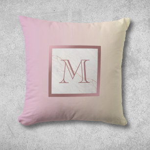 Almofada Rosa Dourado Mármore - Mídia Rosa