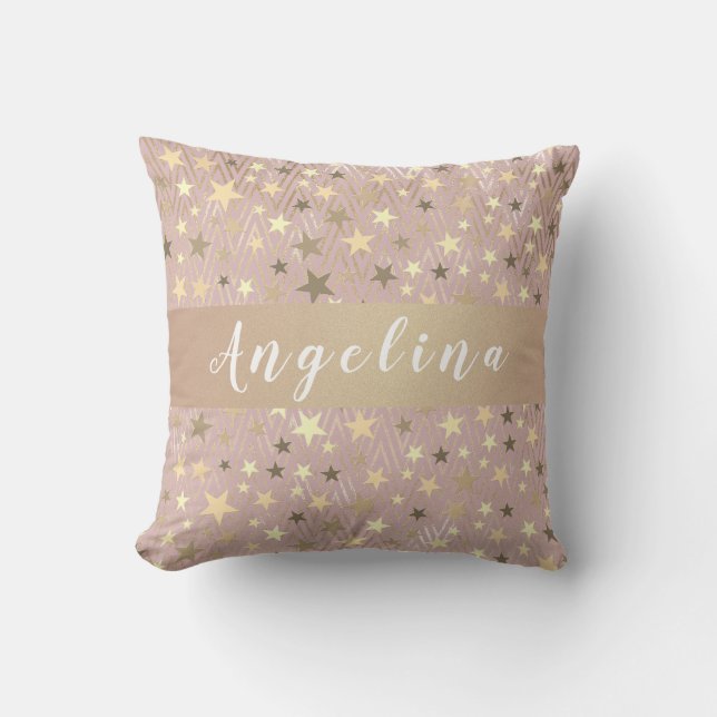 Almofada Rosa Dourado Monogramado (Frente)