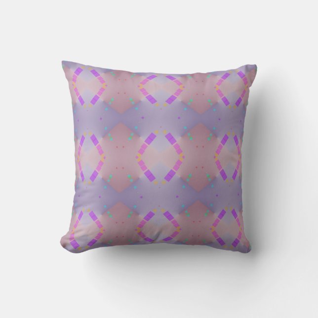 Almofada Rosa e Azul com uma pinça de Lavanda (Frente)