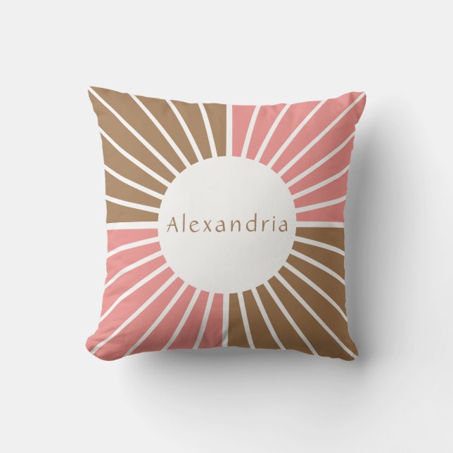 Almofada Rosa e Castanho Personalizados (Frente)