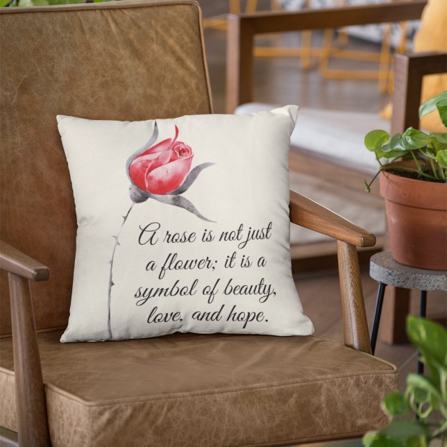 Almofada Rosa elegante com citação inspiracional (Criador carregado)