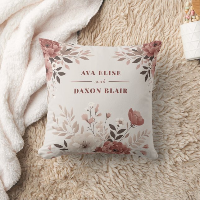 Almofada Rosa Empoeirado Floral Orçamento Casamento ou Aniv (Cobertor)